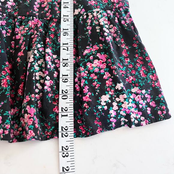 Crewcuts Girls Black  Floral A-Line Tiered Puff Sleeve Dress size 4 - Picture 5 of 7